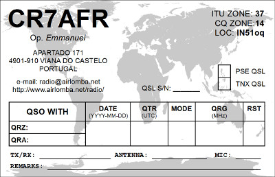 CR7AFR QSL