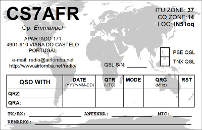 CS7AFR QSL