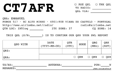 CT7AFR QSL