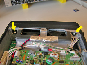 Remove the front panel assy holding screws (part 2)