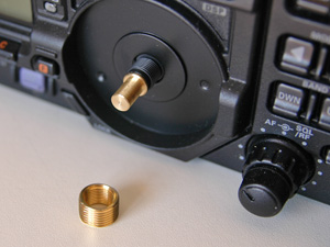 Brass threaded nut removed